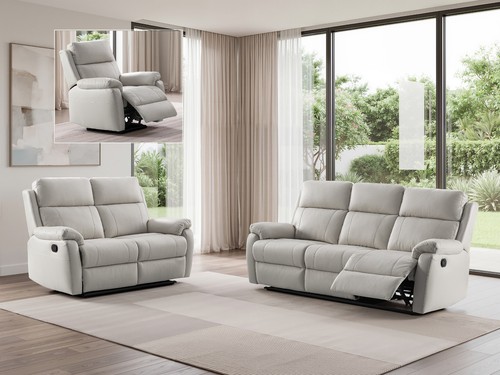 Grey italian leather seater - grey, 3