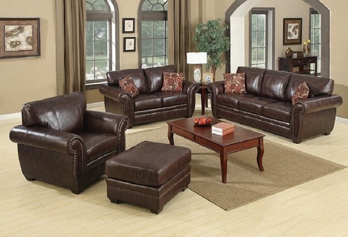 Brown leather seater 2 - 3,