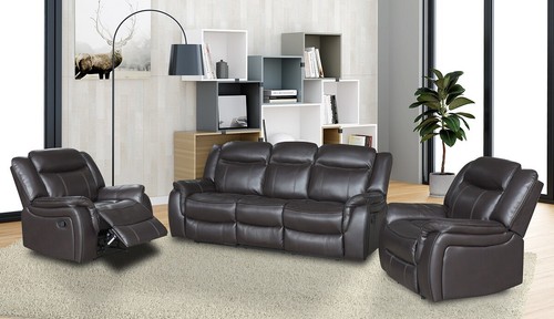 Brown leather gel recliner - leather,