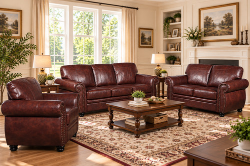 Brown leather seater 2 - seater,