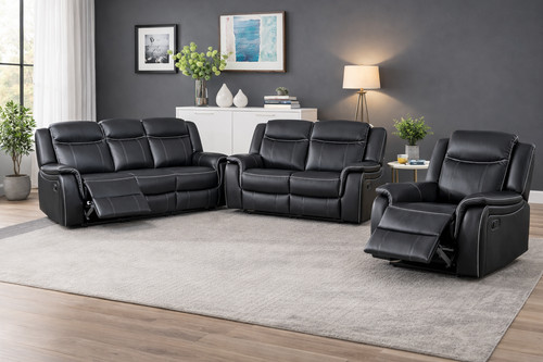Black leather gel - gel, recliner
