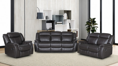 Brown leather gel recliner - gel,